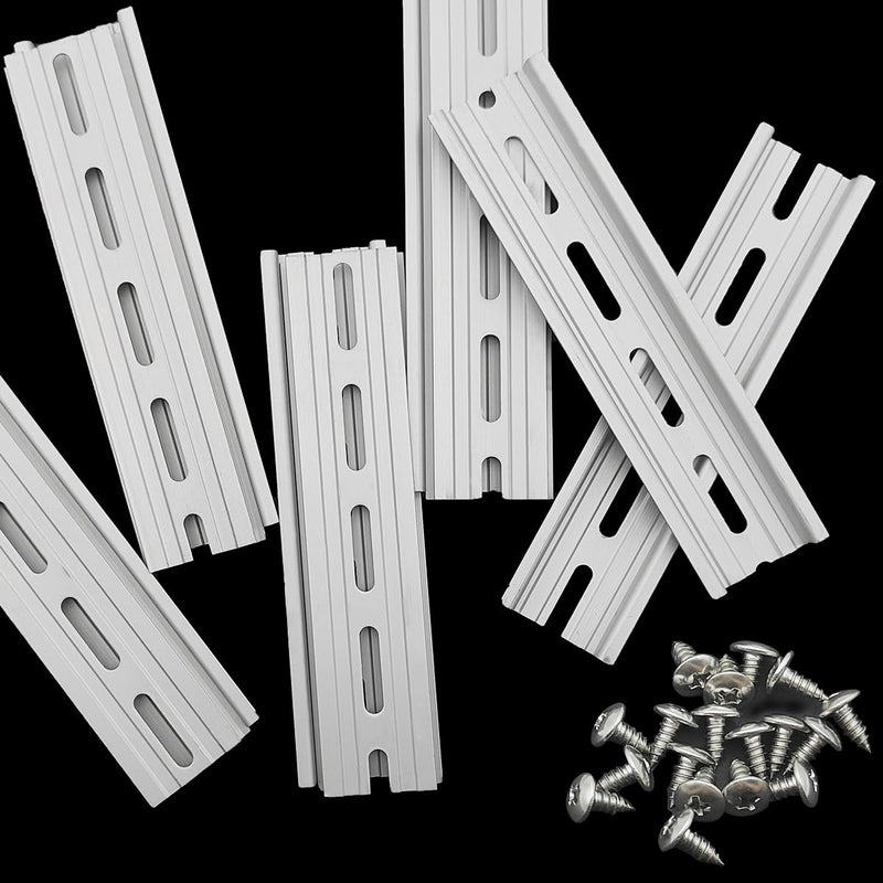 CKANDAY 10 Pcs 6 Inch Aluminum DIN Rails, Top Hat Slotted DIN Rail, 7.5 mm Height x 35 mm Width x 6 Inch Length, with 20 Pcs MXU-DIN-100 Screws for Hardware Components Mounting - Image 4